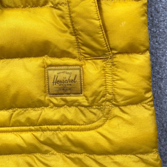 Herschel Supply Co Puffer Jacket Yellow Quilted LS Collarless Women's S - Picture 5 of 11